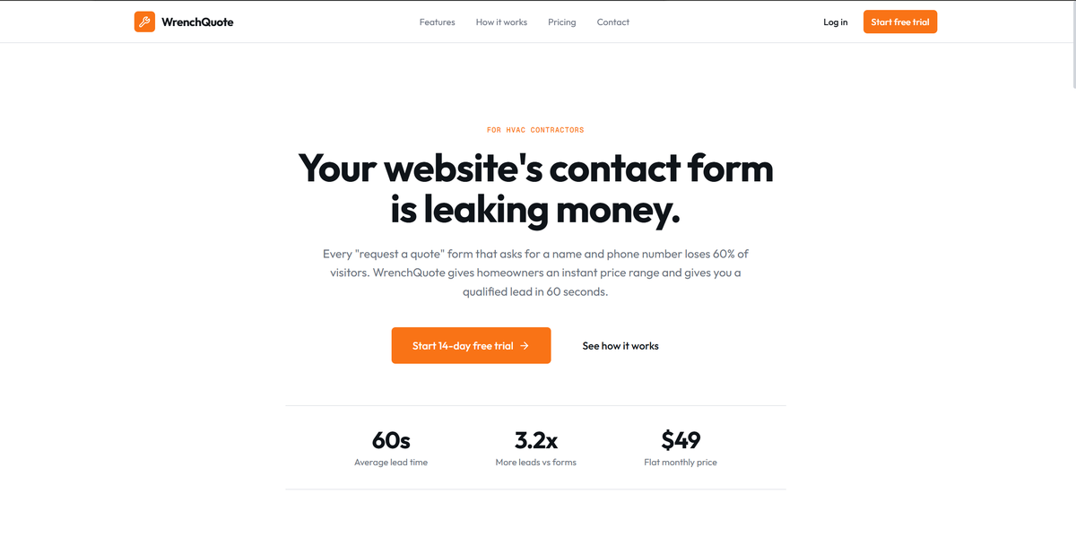WrenchQuote — Instant HVAC pricing widget